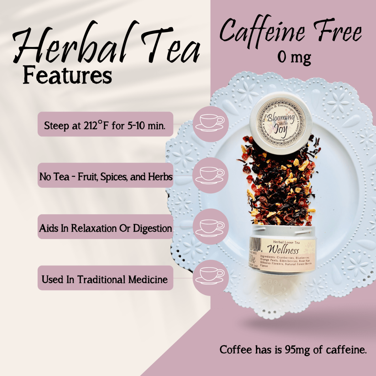 Best Caffeine-Free Teas for Sleep & Relaxation - Blooming With Joy Tea Co.