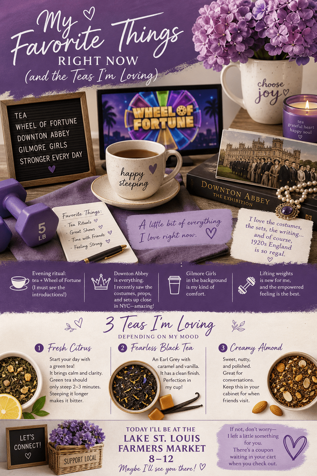 My Favorite Things Right Now (and the Teas I’m Loving) 💜 - Blooming With Joy Tea Co.