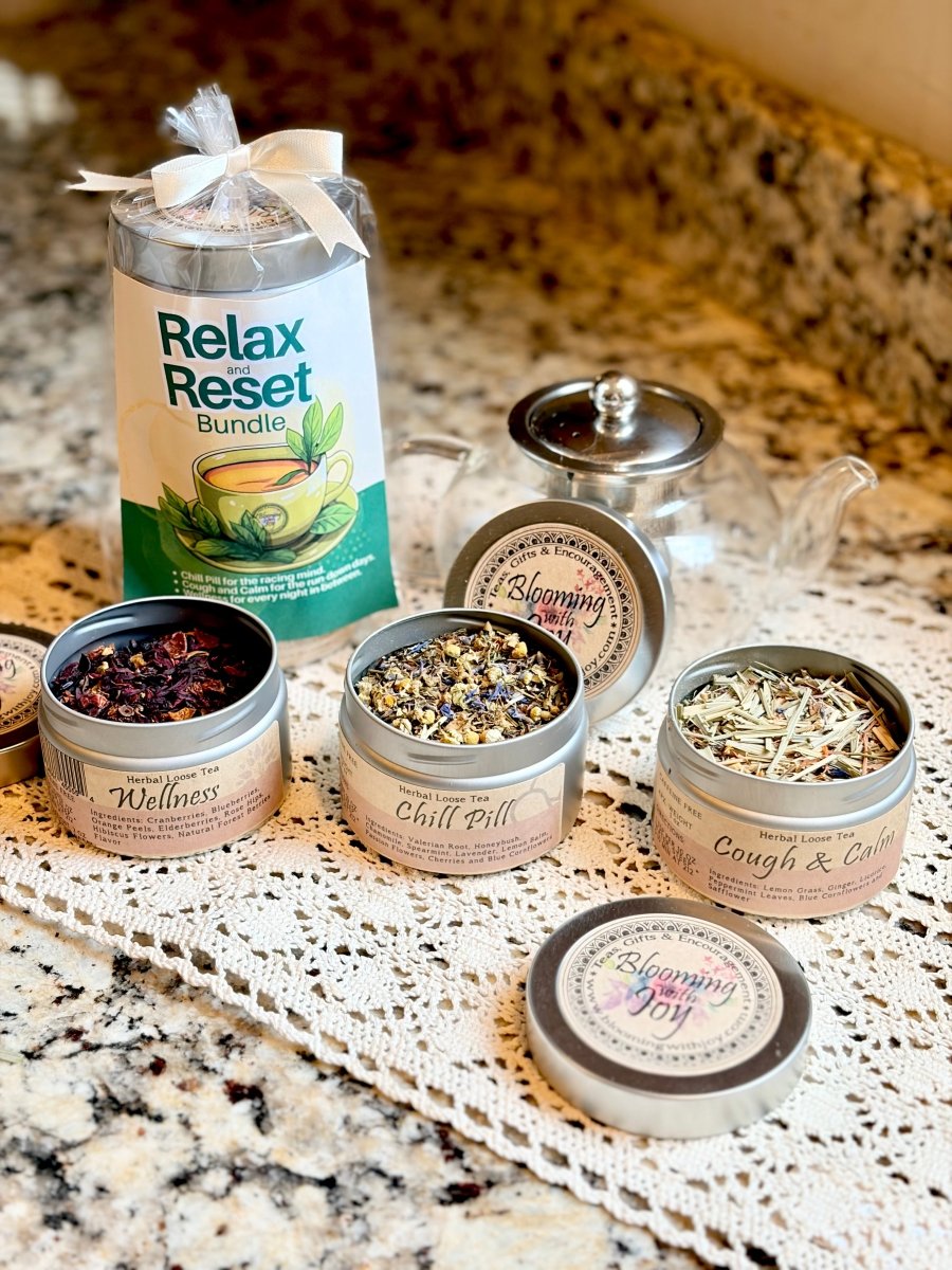 Relax and Reset Bundle | Calming Loose Leaf Tea Gift Set - Blooming With Joy Tea Co.