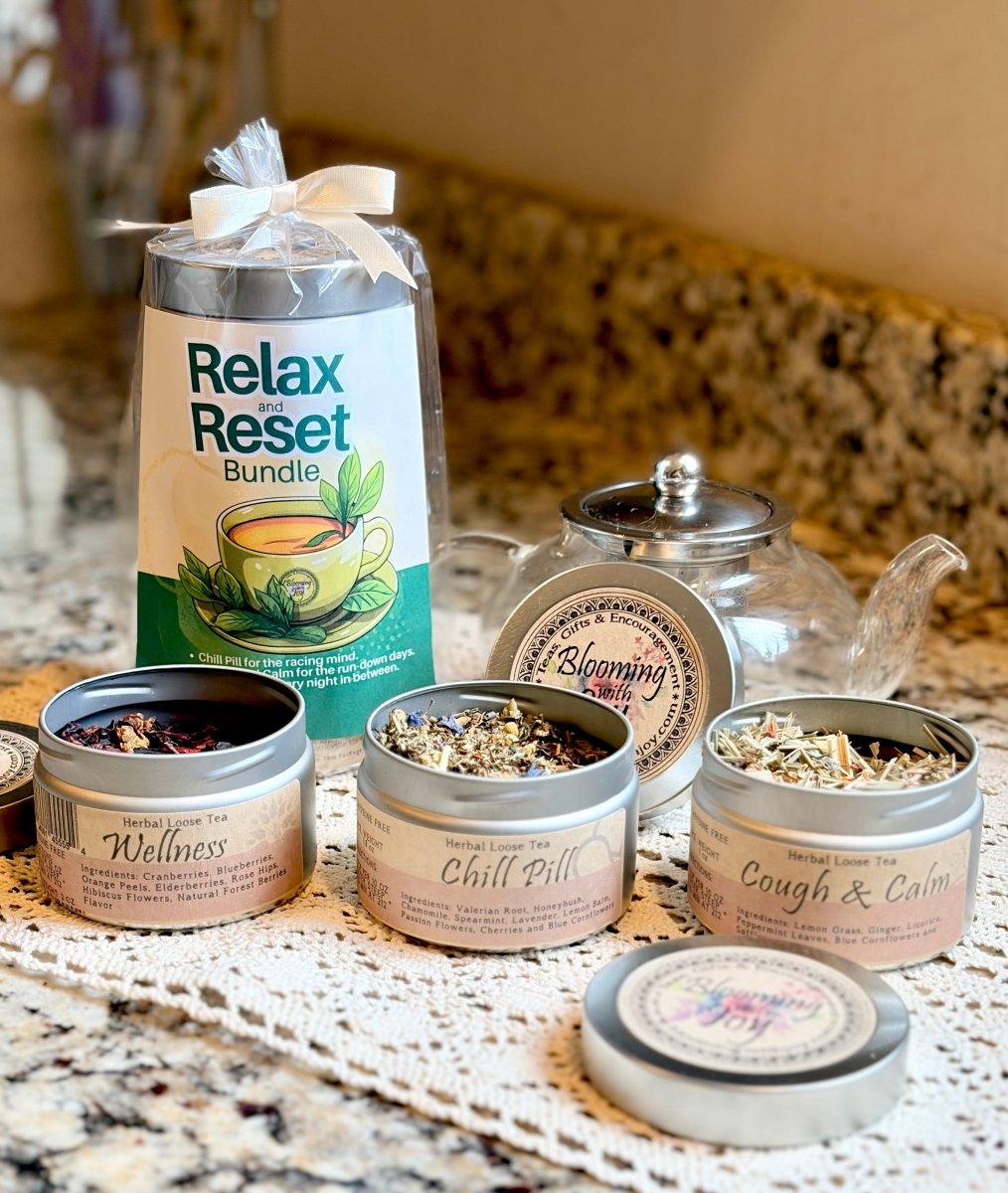 Relax and Reset Bundle | Calming Loose Leaf Tea Gift Set - Blooming With Joy Tea Co.