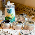 Relax and Reset loose leaf tea bundle with Chill Pill, Cough and Calm, and Wellness blends