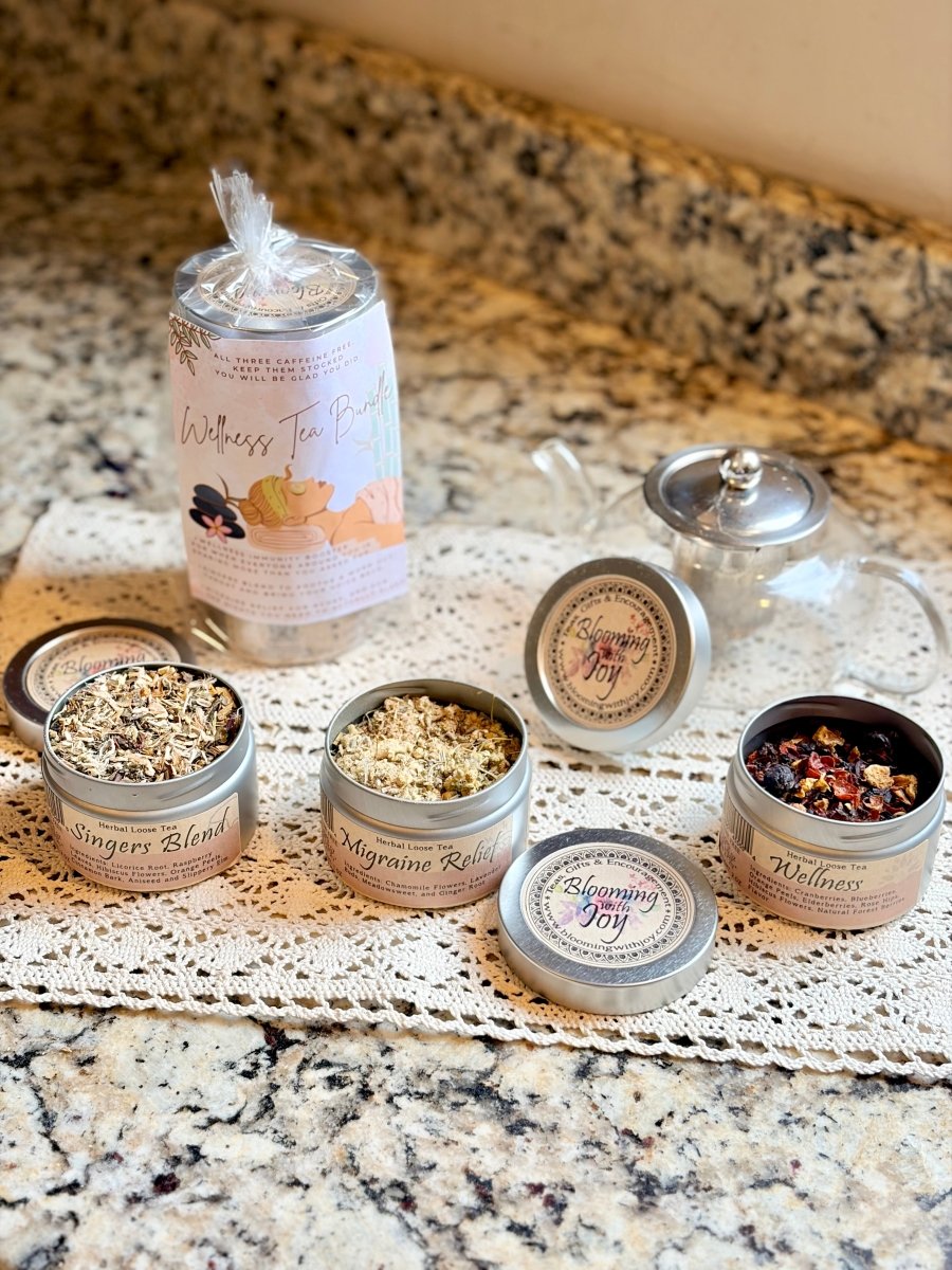 Wellness Tea Bundle 3 Pack | Caffeine Free Herbal Tea Gift Set - Blooming With Joy Tea Co.