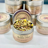 Golden Hour caffeine free herbal tea with rosehips, chamomile, and citrus peel