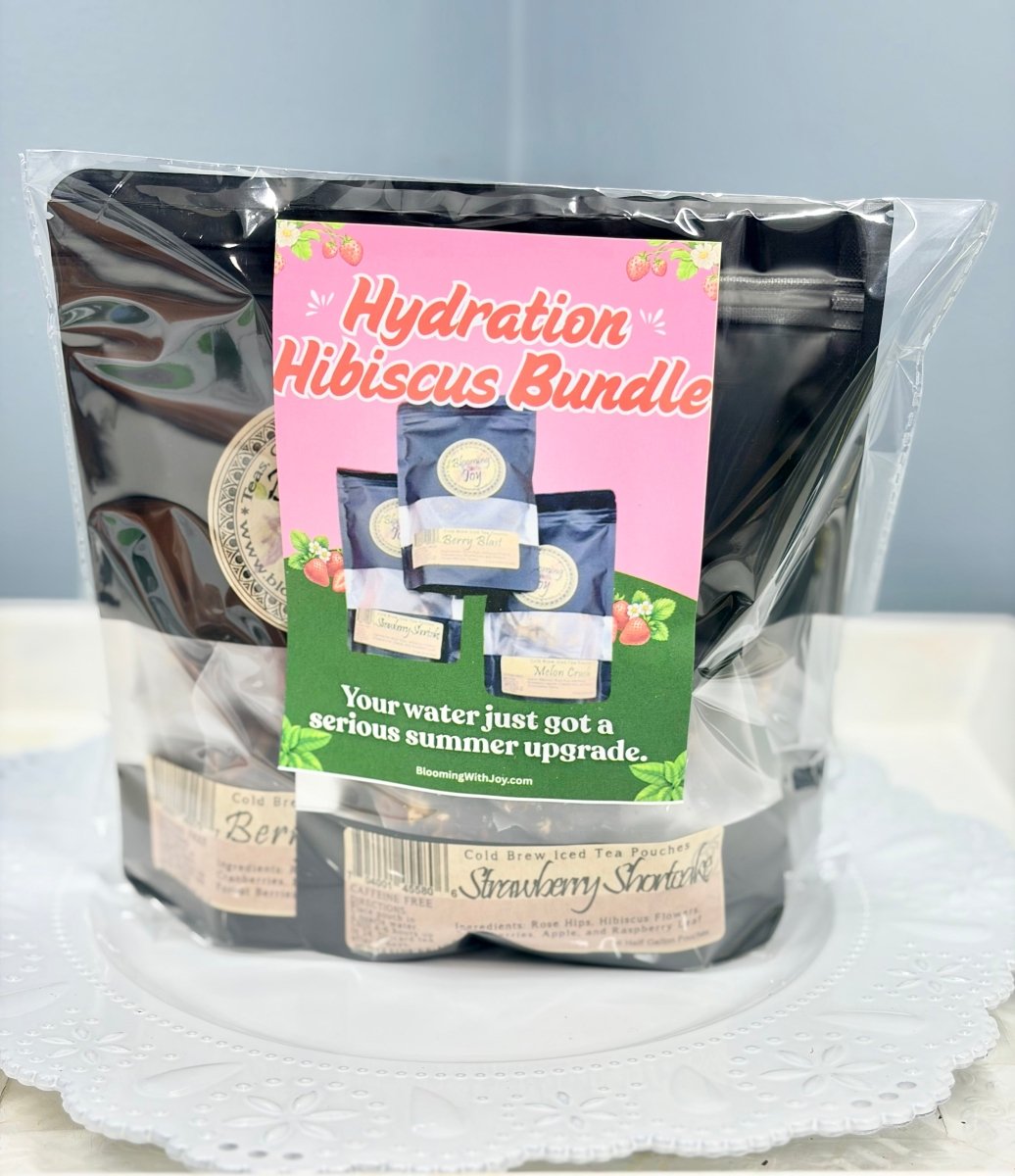 Hibiscus Hydration Bundle | Cold Brew Loose Leaf Tea | 3 Flavors - Blooming With Joy Tea Co.