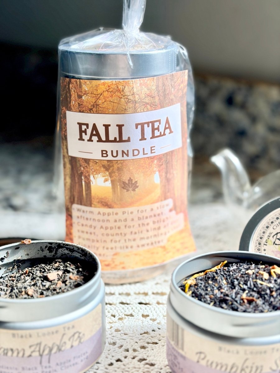 Fall Tea Bundle | Apple and Pumpkin Spice Loose Leaf Tea Gift Set (3 Blends) - Blooming With Joy Tea Co.