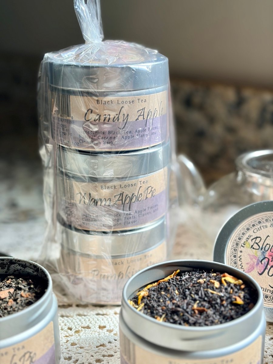 Fall Tea Bundle | Apple and Pumpkin Spice Loose Leaf Tea Gift Set (3 Blends) - Blooming With Joy Tea Co.