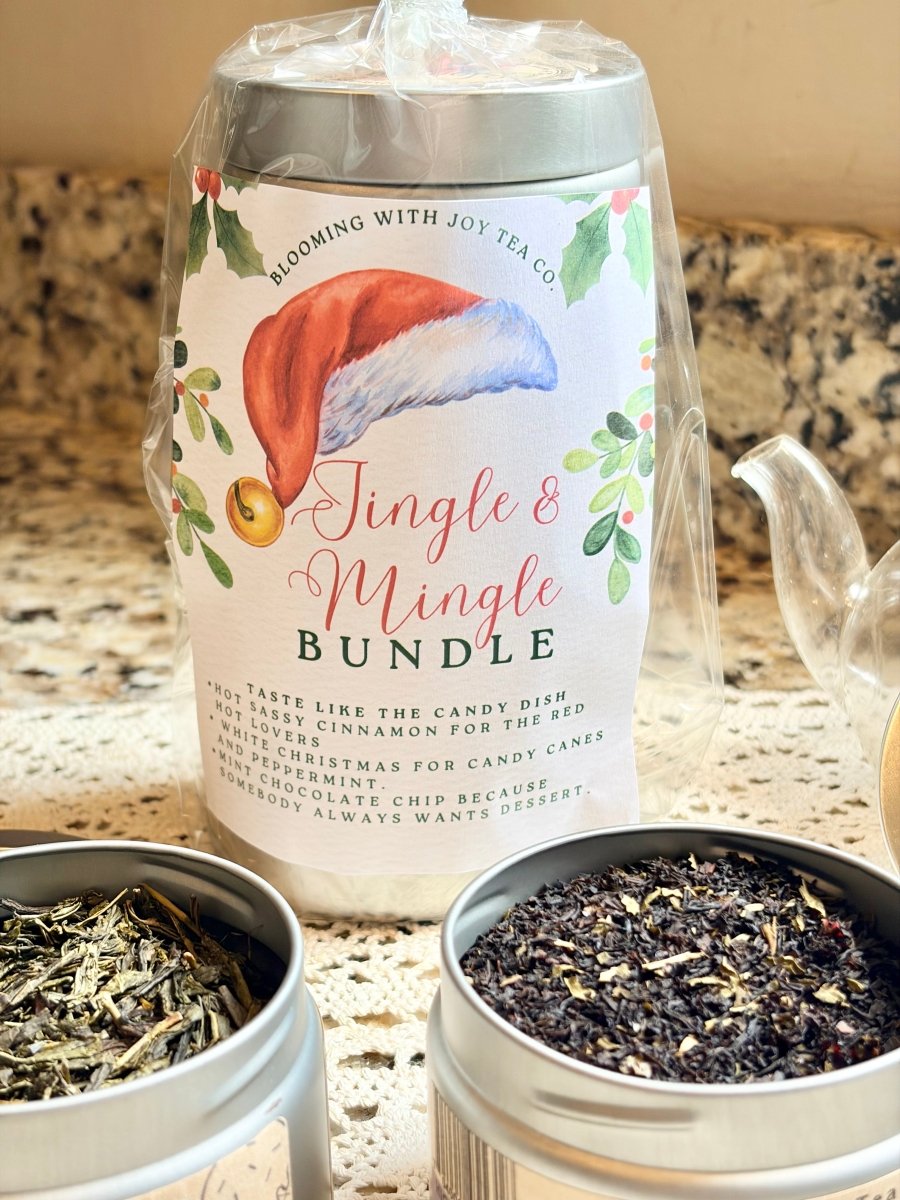 Jingle and Mingle Bundle | Christmas Loose Leaf Tea Gift Set (3 Blends) - Blooming With Joy Tea Co.