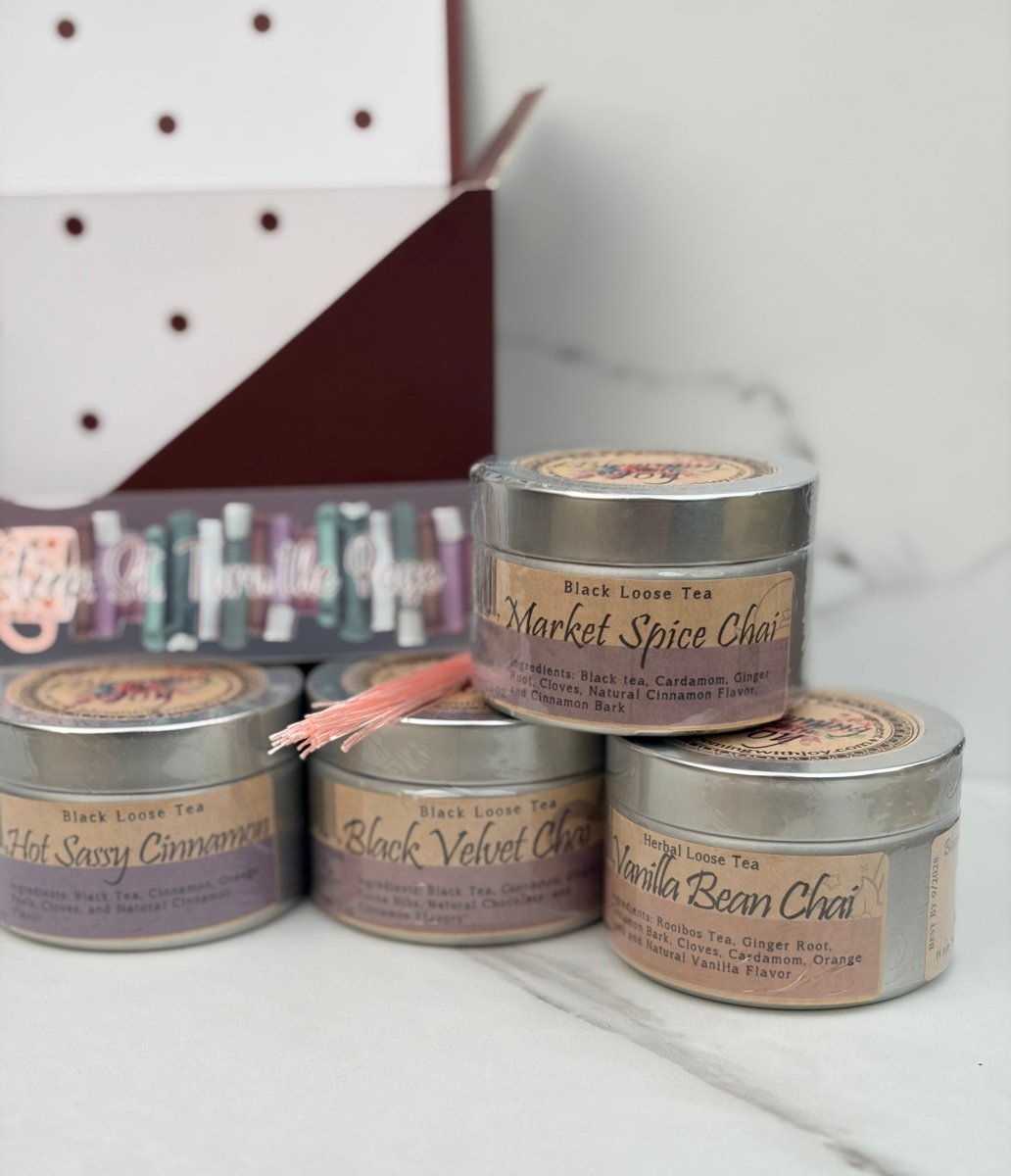 Sweet Chai Collection | 4 Chai Teas and Bookmark - Blooming With Joy Tea Co.