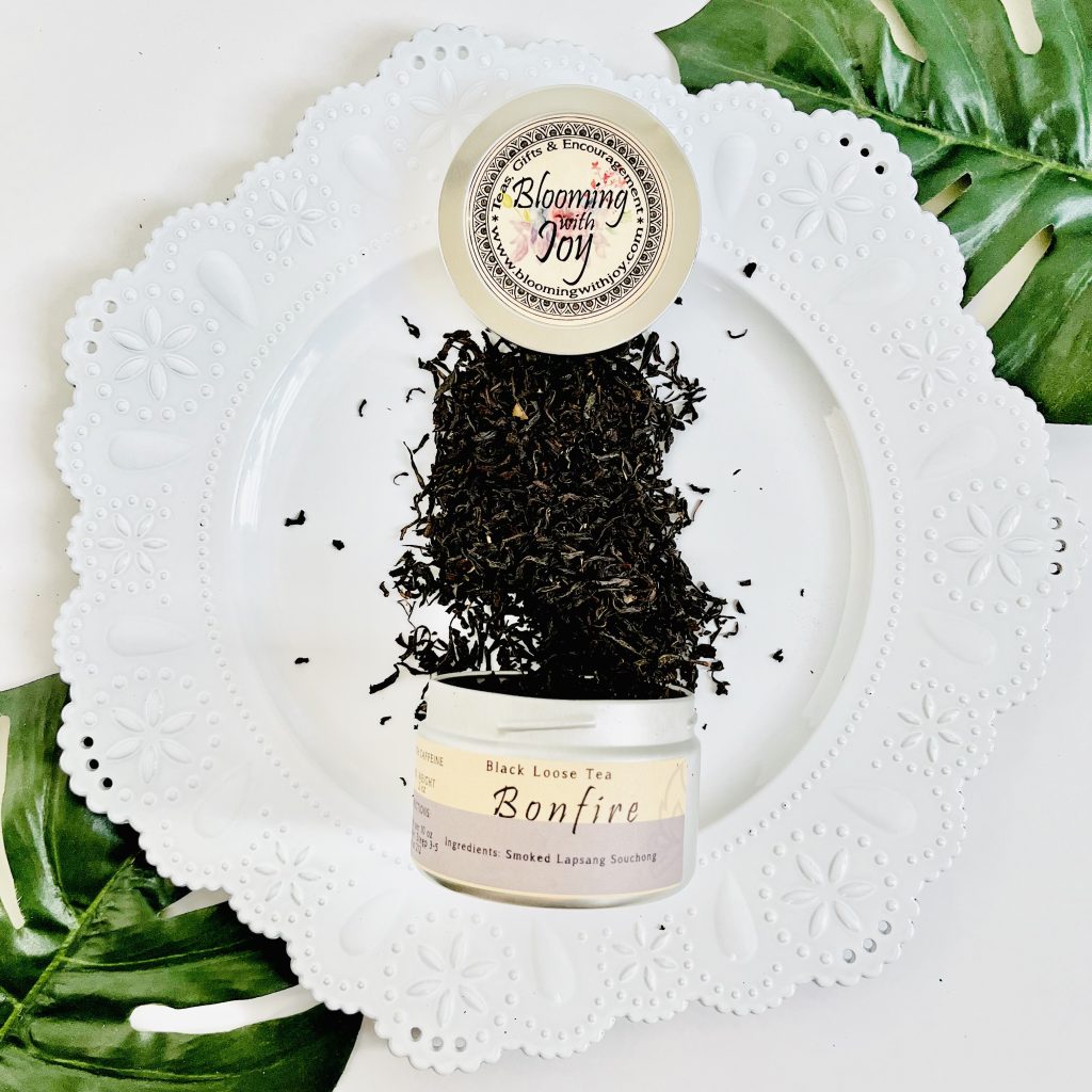 Bonfire Tea, Smoky Tea, Lapsang Souchong, Loose Leaf Blend, High Caffeine Tea, Autumn Tea, O'Fallon MO.